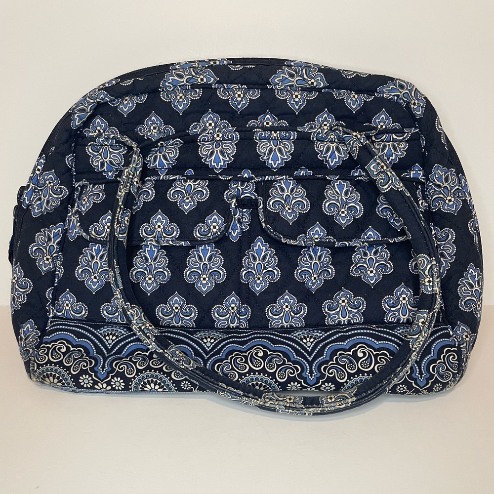 Vera Bradley Calypso Blue Tote Quilted Shoulder Zip Purse Handbag